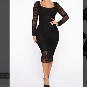 Black Ruched Dress